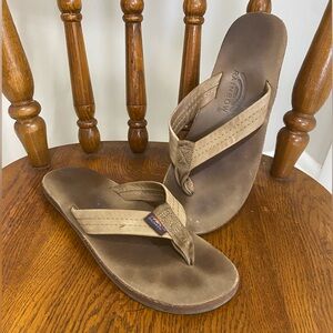 Rainbow Women's Tan Flip-Flops